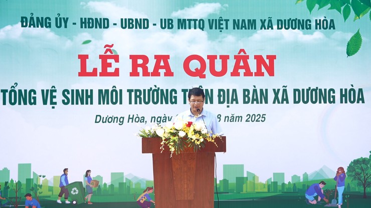 Xã Dương Hoà ra quân tổng vệ sinh môi trường - Ảnh 5.