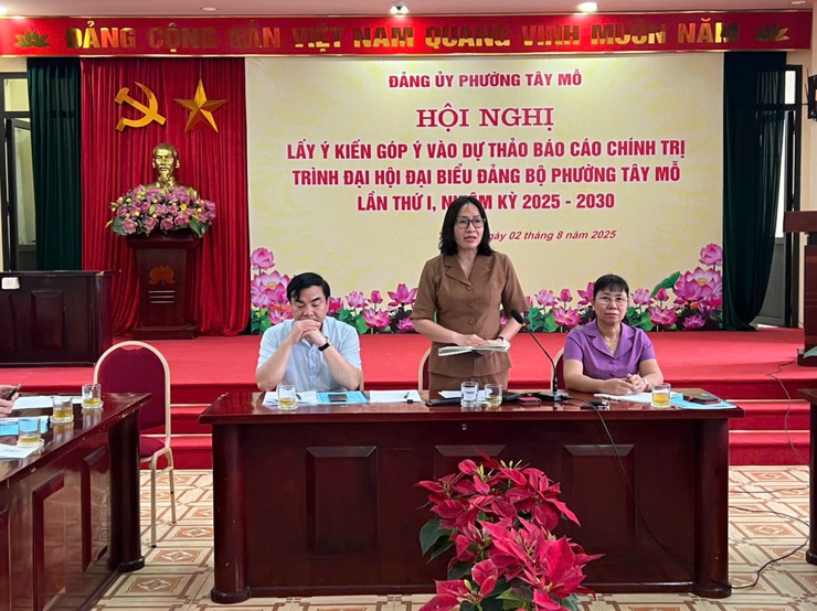 Hội nghị lấy ý kiến góp ý vào dự thảo báo cáo chính trị trình Đại hội đại biểu Đảng bộ phường Tây Mỗ lần thứ I, nhiệm kỳ 2025-2030- Ảnh 5.