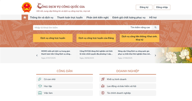 Hướng dẫn nộp hồ sơ dịch vụ công trực tuyến trên Cổng Dịch vụ công Quốc gia- Ảnh 1.