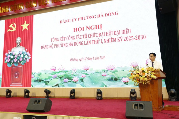 Đảng uỷ phường Hà Đông tổ chức hội nghị tổng kết công tác tổ chức Đại hội Đại biểu Đảng bộ phường lần thứ I, nhiệm kỳ 2025-2030- Ảnh 2.