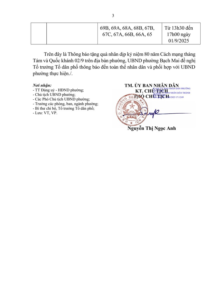 Thông báo tặng quà nhân dịp kỷ niệm 80 năm Cách mạng tháng Tám và Quốc khánh 02/9 trên địa bàn phường Bạch Mai- Ảnh 3.