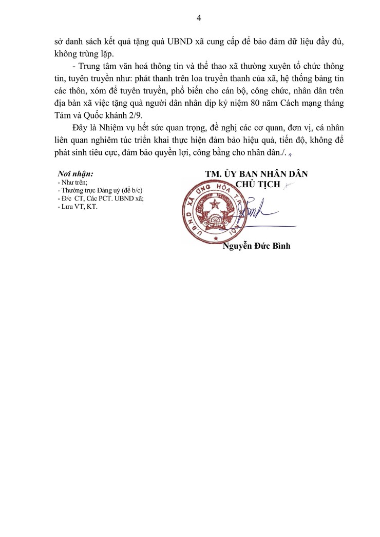 ỨNG HOÀ TRIỂN KHAI TẶNG QUÀ CHO NHÂN DÂN NHÂN DỊP KỶ NIỆM 80 NĂM CÁCH MẠNG THÁNG TÁM THÀNH CÔNG VÀ QUỐC KHÁNH 2/9- Ảnh 4.