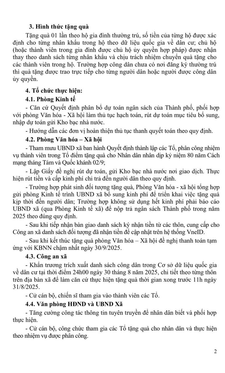 UBND xã Hoà Xá triển khai các văn bản, thông báo về việc tặng quà của Nhà nước cho nhân dân nhân dịp Cách mạng tháng Tám thành công và Quốc Khánh 2/9- Ảnh 2.