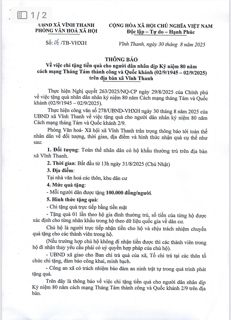 UBND Xã Vĩnh Thanh- Ảnh 1.