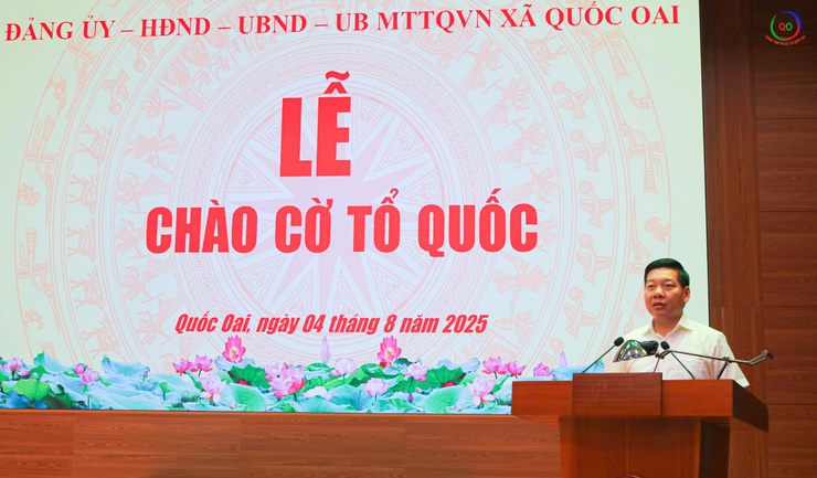 Quốc Oai trang trọng tổ chức Lễ chào cờ đầu tuần tháng 8/2025- Ảnh 5.