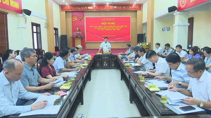 ĐẢNG ỦY XÃ SÓC SƠN TỔ CHỨC HỘI NGHỊ ĐÓNG GÓP Ý KIẾN VÀO DỰ THẢO BÁO CÁO CHÍNH TRỊ ĐẠI HỘI ĐẢNG BỘ XÃ LẦN THỨ NHẤT, NHIỆM KỲ 2025-2030.- Ảnh 1.