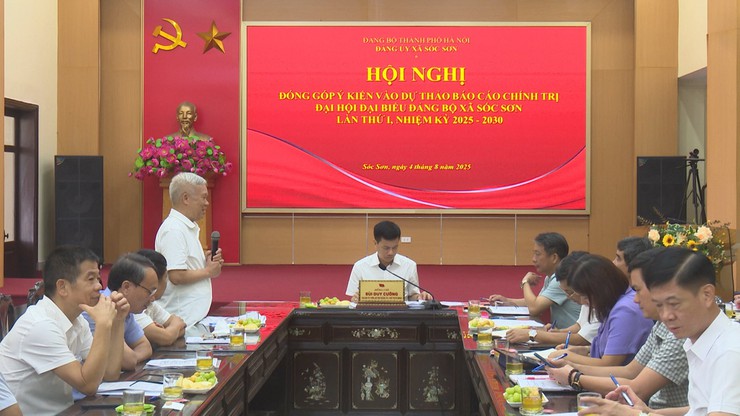 ĐẢNG ỦY XÃ SÓC SƠN TỔ CHỨC HỘI NGHỊ ĐÓNG GÓP Ý KIẾN VÀO DỰ THẢO BÁO CÁO CHÍNH TRỊ ĐẠI HỘI ĐẢNG BỘ XÃ LẦN THỨ NHẤT, NHIỆM KỲ 2025-2030.- Ảnh 2.