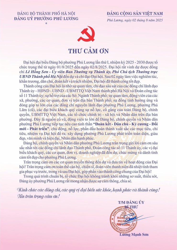 Thư Cảm ơn!- Ảnh 1.