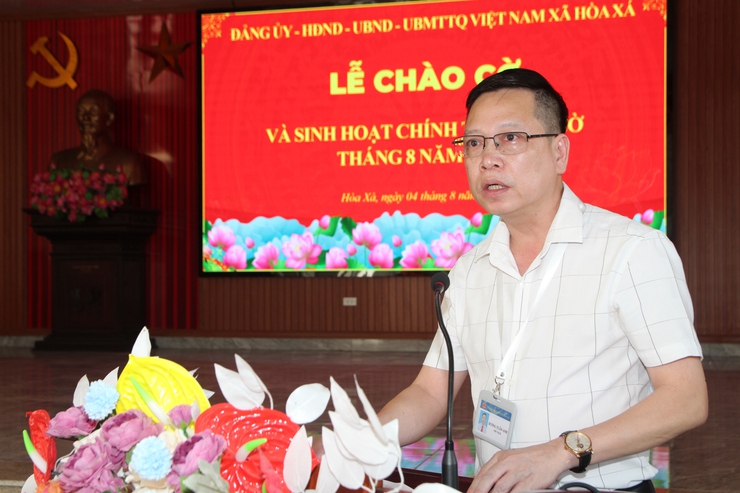 LỄ CHÀO CỜ VÀ SINH HOẠT CHÍNH TRỊ DƯỚI CỜ THÁNG 8.2025- Ảnh 3.