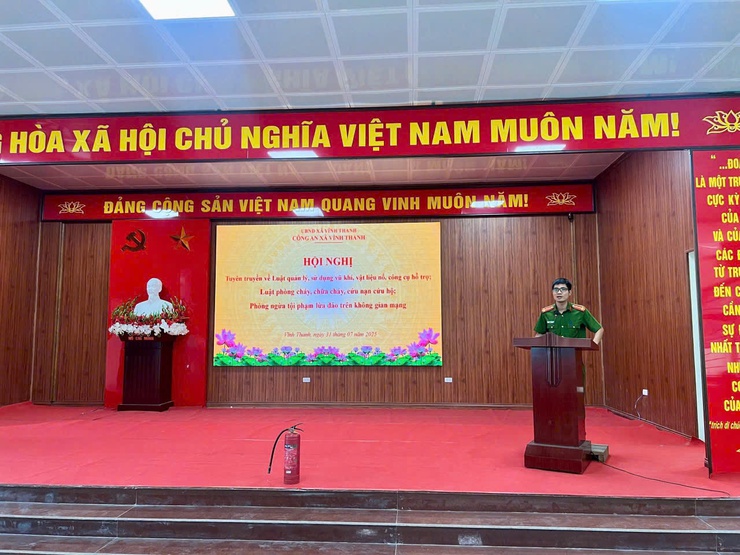 Hội nghị tuyên truyền, hướng dẫn công tác phòng cháy, chữa cháy và cứu nạn, cứu hộ trên địa bàn xã Thiên Lộc, xã Vĩnh Thanh.- Ảnh 1.