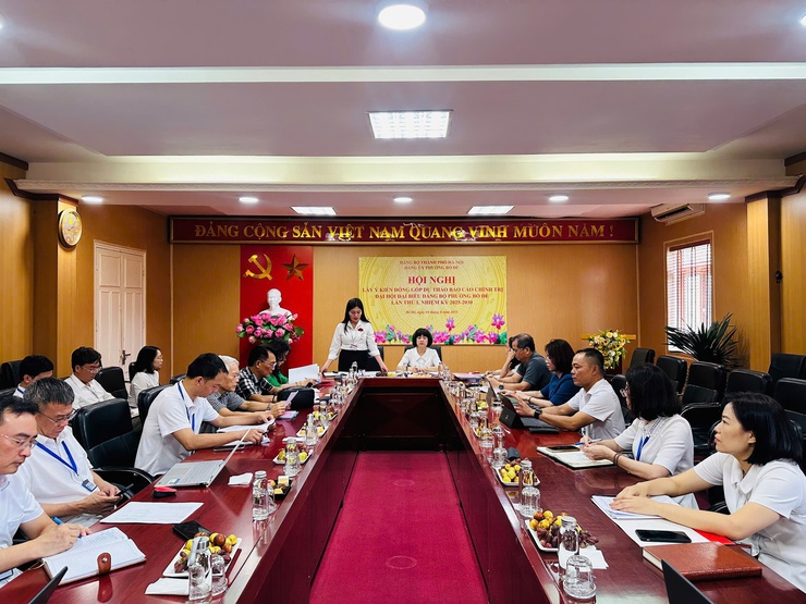 Phường Bồ Đề lấy ý kiến góp ý hoàn thiện Báo cáo chính trị Đại hội Đảng bộ phường- Ảnh 1.