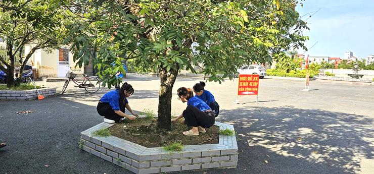 ĐOÀN THANH NIÊN XÃ DÂN HÒA RA QUÂN HƯỞNG ỨNG PHONG TRÀO “SÁNG – XANH – SẠCH – ĐẸP”: LAN TỎA Ý THỨC VÌ MỘT MÔI TRƯỜNG XANH- Ảnh 5.