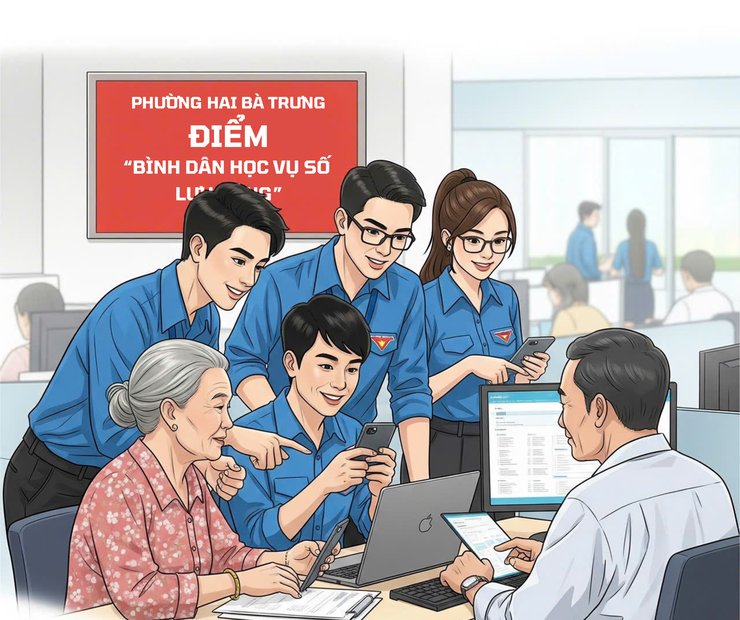 Tổ chức các điểm “Bình dân học vụ số lưu động” và thực hiện Chiến dịch “45 ngày đêm ra quân hỗ trợ hoạt động chuyển đổi số" trên địa bàn phường.- Ảnh 1.