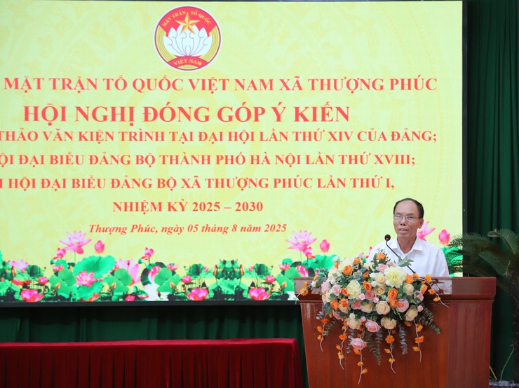 Ủy ban MTTQ Việt Nam xã Thượng Phúc lấy ý kiến đóng góp vào Dự thảo văn kiện Đại hội Đảng bộ các cấp- Ảnh 2.
