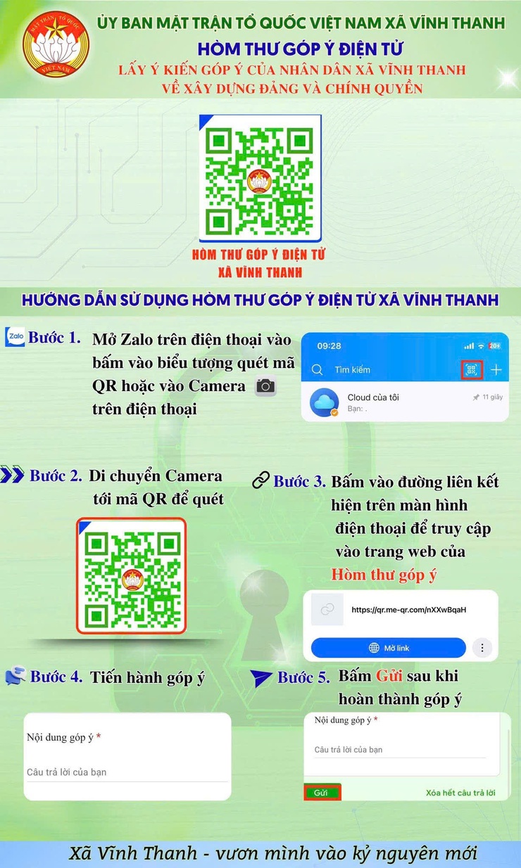 XÃ VĨNH THANH TRIỂN KHAI HÒM THƯ GÓP Ý ĐIỆN TỬ – KÊNH KẾT NỐI GẦN DÂN, SÁT DÂN, VÌ DÂN- Ảnh 1.