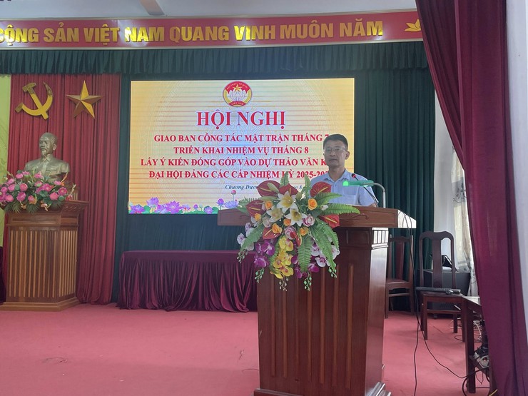 Ủy ban MTTQ Việt Nam xã Chương Dương lấy ý kiến đóng góp vào Dự thảo văn kiện Đại hội Đảng bộ các cấp- Ảnh 2.
