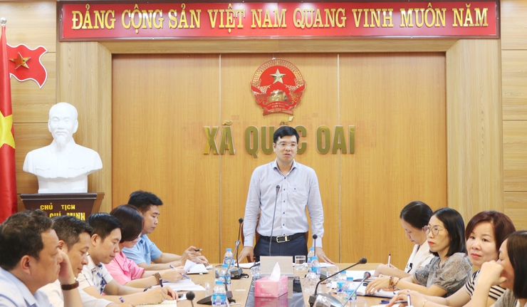 Lãnh đạo UBND xã Quốc Oai làm việc với trạm y tế xã: ghi nhận những kết quả nổi bật sau 1 tháng chính thức hoạt động- Ảnh 8.