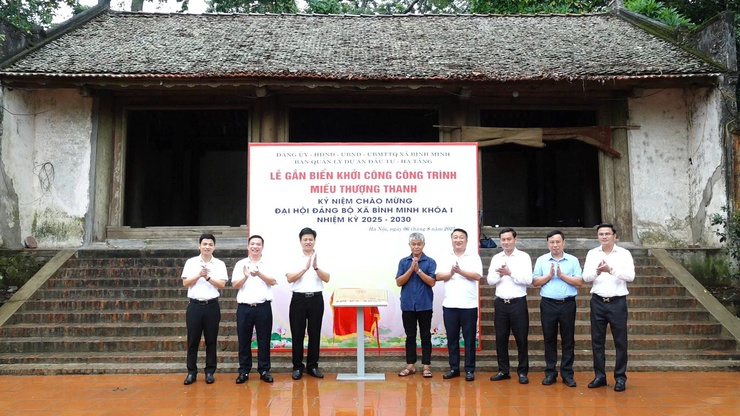 XÃ BÌNH MINH TỔ CHỨC LỄ GẮN BIỂN KHỞI CÔNG CÔNG TRÌNH MIẾU THƯỢNG THANH CHÀO MỪNG ĐẠI HỘI ĐẢNG BỘ XÃ LẦN THỨ I, NHIỆM KỲ 2025 – 2030- Ảnh 4.