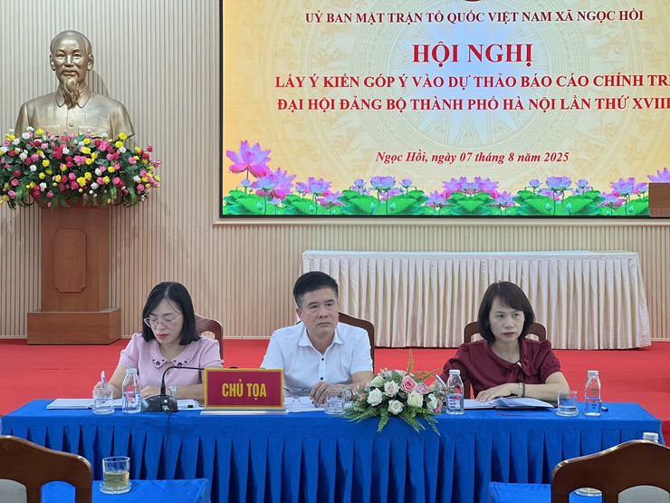 Ủy ban MTTQ Việt Nam xã Ngọc Hồi lấy ý kiến đóng góp vào dự thảo văn kiện Đại hội Đảng bộ các cấp, nhiệm kỳ 2025-2030- Ảnh 3.