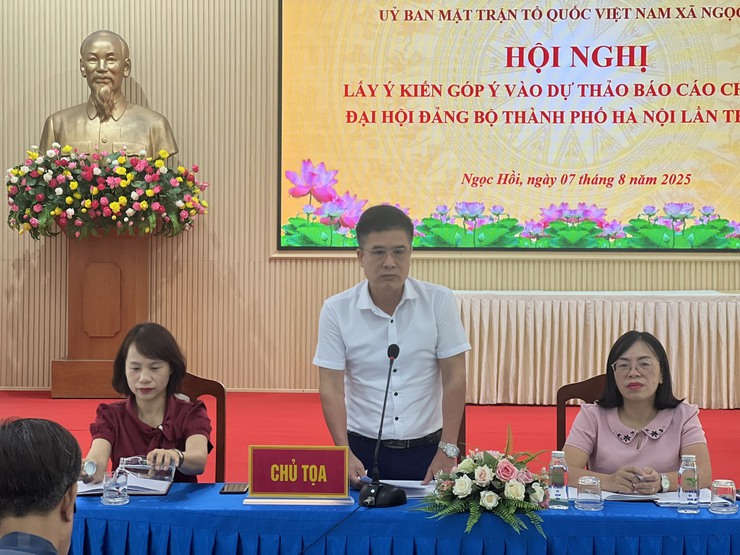Ủy ban MTTQ Việt Nam xã Ngọc Hồi lấy ý kiến đóng góp vào dự thảo văn kiện Đại hội Đảng bộ các cấp, nhiệm kỳ 2025-2030- Ảnh 9.