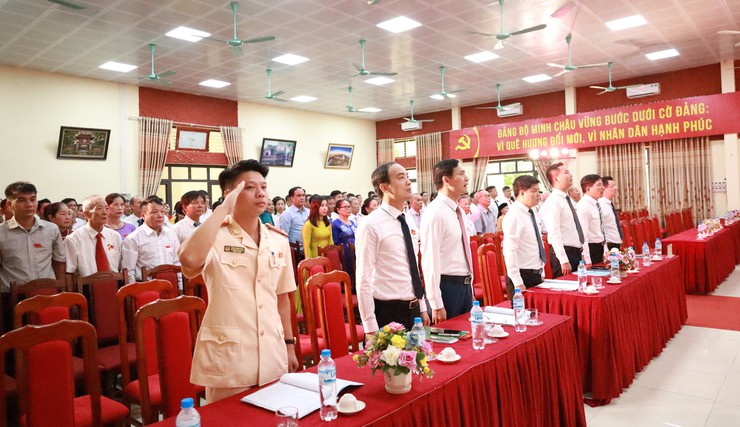 Khai mạc Đại hội đại biểu Đảng bộ xã Minh Châu lần thứ I: Dấu mốc cho chặng đường phát triển mới.- Ảnh 1.