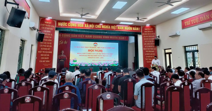 Ủy ban MTTQ Việt Nam xã Thiên Lộc tổ chức lấy ý kiến đóng góp vào dự thảo văn thảo văn kiện Đại hội Đảng bộ các cấp- Ảnh 1.