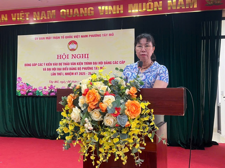 Hội nghị đóng góp các ý kiến vào dự thảo văn kiện trình Đại hội Đảng các cấp và Đại hội đại biểu Đảng bộ phường Tây Mỗ lần thứ I, nhiệm kỳ 2025-2030- Ảnh 5.