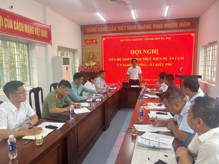 Đoàn công tác của Sở công thương Hà Nội kiểm tra tiến độ triển khai Dự án Cụm công nghiệp Nghĩa Hương, xã Kiều Phú- Ảnh 2.