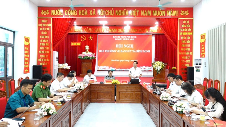 Ban Thường vụ Đảng ủy xã Bình Minh tổ chức hội nghị triển khai các nhiệm vụ trọng tâm trong thời gian tới.- Ảnh 3.