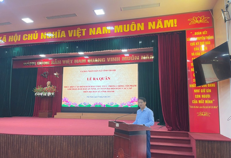UBND XÃ VĨNH THANH TỔ CHỨC LỄ RA QUÂN ĐẢM BẢO TRẬT TỰ ĐÔ THỊ, TRẬT TỰ CÔNG CỘNG, PHÒNG CHỐNG TỘI PHẠM, ĐẢM BẢO AN NINH, AN TOÀN ĐẠI HỘI ĐẢNG CÁC CẤP- Ảnh 4.
