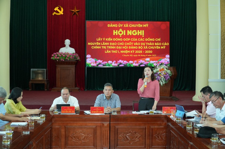 Xã Chuyên Mỹ: Lấy ý kiến đóng góp Dự thảo báo cáo chính trị Đại hội Đảng bộ xã lần thứ I, nhiệm kỳ 2025-2030- Ảnh 2.