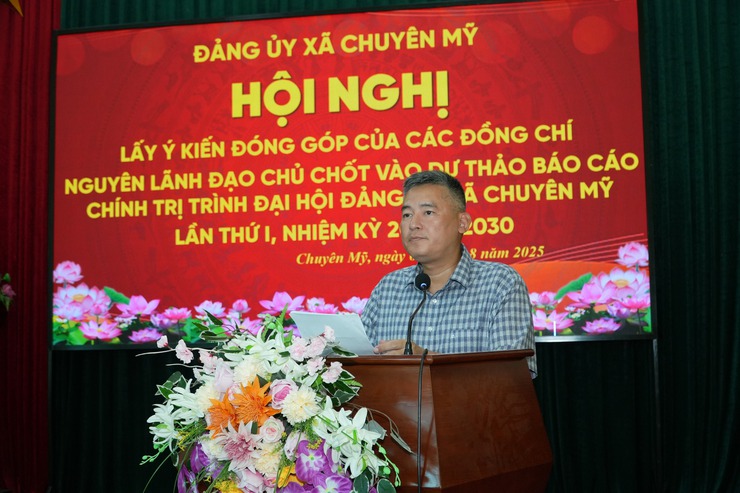 Xã Chuyên Mỹ: Lấy ý kiến đóng góp Dự thảo báo cáo chính trị Đại hội Đảng bộ xã lần thứ I, nhiệm kỳ 2025-2030- Ảnh 1.