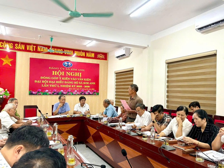 Đảng ủy xã Kim Anh tổ chức hội nghị lấy ý kiến các đồng chí nguyên lãnh đạo chủ chốt xã góp ý vào dự thảo Báo cáo chính trị Đại hội Đại biểu Đảng bộ xã lần thứ nhất, nhiệm kỳ 2025-2030.- Ảnh 5.