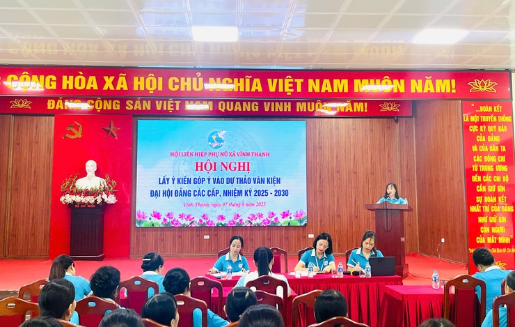 HỘI LIÊN HIỆP PHỤ NỮ XÃ VĨNH THANH TỔ CHỨC HỘI NGHỊ LẤY Ý KIẾN GÓP Ý VÀO DỰ THẢO VĂN KIỆN ĐẠI HỘI ĐẢNG CÁC CẤP, NHIỆM KỲ 2025 – 2030- Ảnh 4.