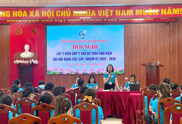 HỘI LIÊN HIỆP PHỤ NỮ XÃ VĨNH THANH TỔ CHỨC HỘI NGHỊ LẤY Ý KIẾN GÓP Ý VÀO DỰ THẢO VĂN KIỆN ĐẠI HỘI ĐẢNG CÁC CẤP, NHIỆM KỲ 2025 – 2030- Ảnh 8.