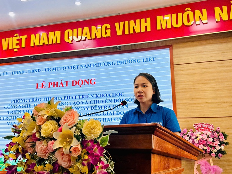 Phường Phương Liệt tổ chức Lễ phát động phong trào thi đua phát triển khoa học, công nghệ, đổi mới sáng tạo và chuyển đổi số; triển khai Chiến dịch “45 ngày đêm ra quân hỗ trợ hoạt động chuyển đổi số" - Ảnh 6.