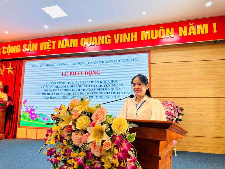 Phường Phương Liệt tổ chức Lễ phát động phong trào thi đua phát triển khoa học, công nghệ, đổi mới sáng tạo và chuyển đổi số; triển khai Chiến dịch “45 ngày đêm ra quân hỗ trợ hoạt động chuyển đổi số" - Ảnh 5.