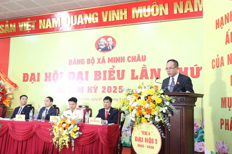Đại hội Đại biểu Đảng bộ xã Minh Châu lần thứ I, nhiệm kỳ 2025 - 2030: vững bước trên hành trình xanh, văn minh, hạnh phúc- Ảnh 6.