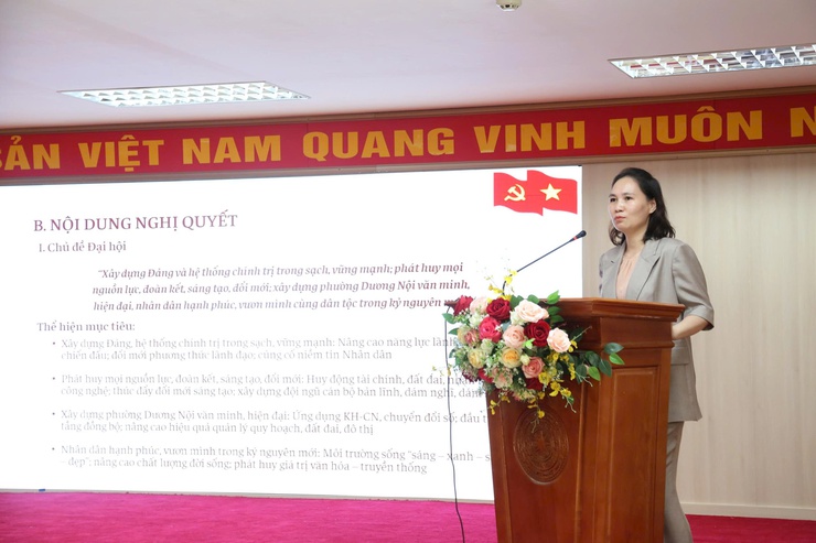 Đảng uỷ phường Dương Nội quán triệt, tuyên truyền, triển khai thực hiện Nghị quyết Đại hội Đảng bộ phường lần thứ I, nhiệm kỳ 2025 - 2030- Ảnh 1.