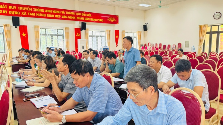 ĐẢNG ỦY XÃ TAM HƯNG TỔ CHỨC HỘI NGHỊ GIAO BAN BÍ THƯ CÁC CHI, ĐẢNG BỘ TRỰC THUỘC- Ảnh 4.