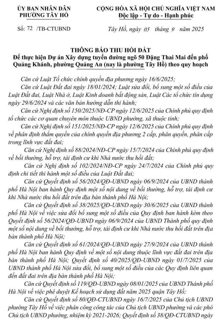 Thông báo thu hồi đất- Ảnh 1.