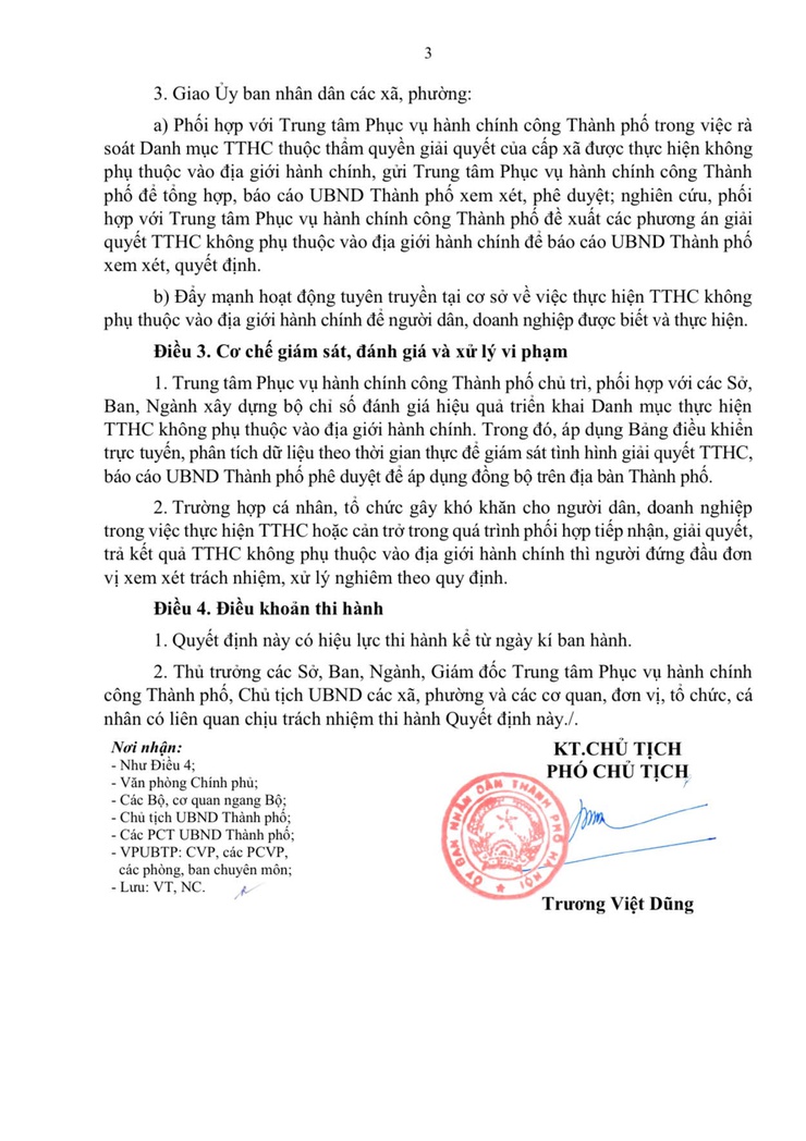THÔNG BÁO VỀ VIỆC PHÊ DUYỆT DANH MỤC THỦ TỤC HÀNH CHÍNH THỰC HIỆN KHÔNG PHỤ THUỘC VÀO ĐỊA GIỚI HÀNH CHÍNH THUỘC PHẠM VI QUẢN LÝ CỦA UBND THÀNH PHỐ (ĐỢT 1).- Ảnh 3.