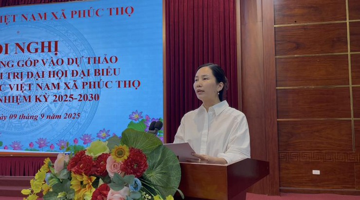 UBMTTQVN xã Phúc Thọ lấy ý kiến góp ý dự thảo văn kiện trình Đại hội Đại biểu MTTQ xã lần thứ I- Ảnh 3.