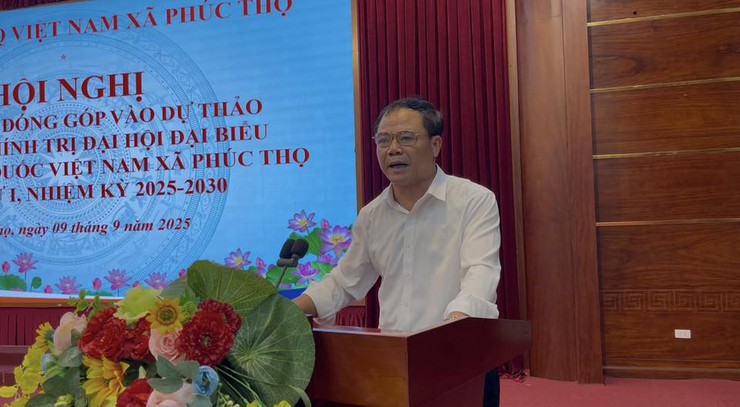 UBMTTQVN xã Phúc Thọ lấy ý kiến góp ý dự thảo văn kiện trình Đại hội Đại biểu MTTQ xã lần thứ I- Ảnh 2.