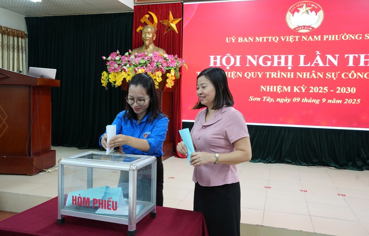 MTTQ, Hội Phụ nữ, Hội Nông dân, Đoàn Thanh niên phường Sơn Tây thực hiện quy trình công tác cán bộ- Ảnh 1.