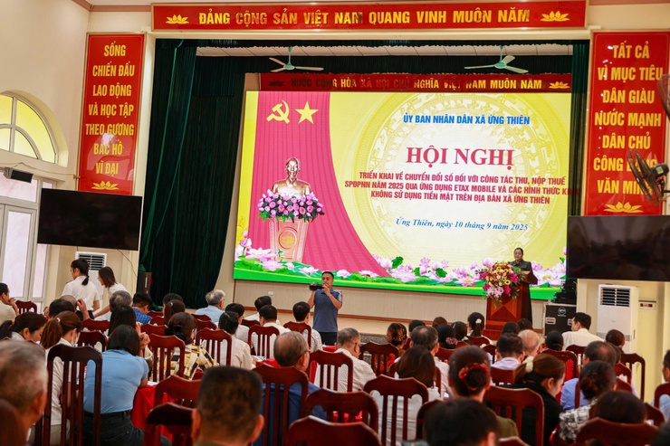 Xã Ứng Thiên triển khai kế hoạch chuyển đổi số trong công tác thu, nộp thuế sử dụng đất phi nông nghiệp năm 2025- Ảnh 1.