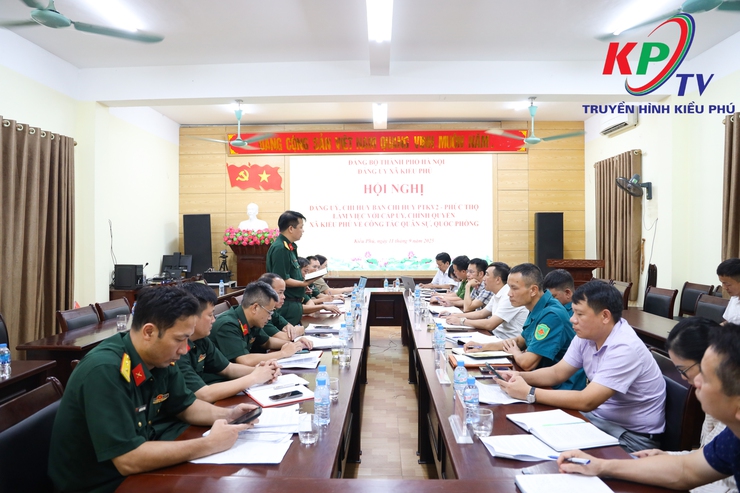 Đảng ủy Ban chỉ huy phòng thủ khu vực 2- Phúc Thọ làm việc với Cấp ủy, chính quyền xã Kiều Phú về công tác quân sự, quốc phòng- Ảnh 1.