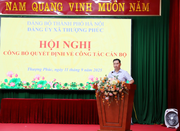 Đảng ủy xã Thượng Phúc tổ chức Hội nghị công bố Quyết định về công tác cán bộ- Ảnh 4.