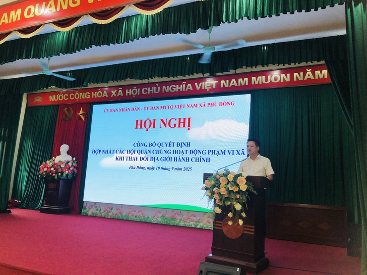 Hội nghị Công bố các quyết định hợp nhất các hội quần chúng hoạt động phạm vi xã khi thay đổi địa giới hành chính- Ảnh 3.