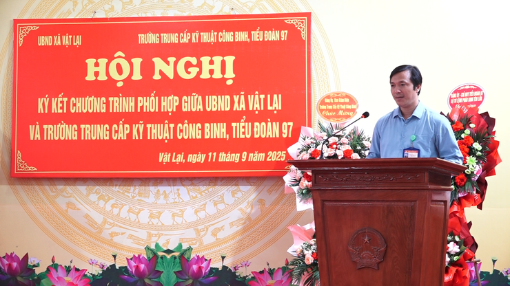 Hội nghị ký kết chương trình phối hợp giữa UBND xã Vật Lại với các đơn vị Quân đội trên địa bàn xã- Ảnh 12.